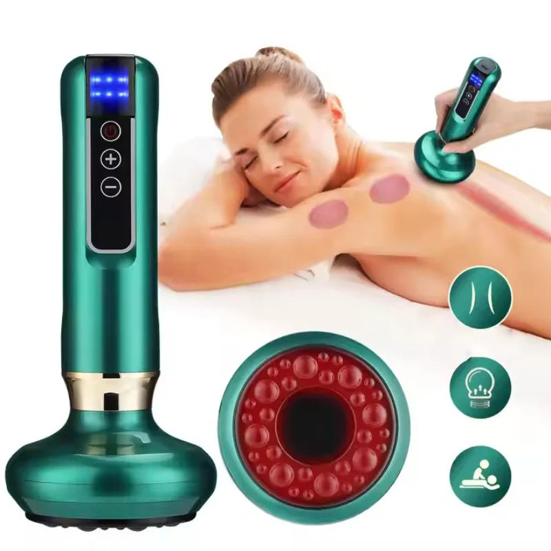 Tricolor Electric Massager GuaSha Anti Cellulite Vacuum Suction Cup Beauty Health Scraping Infrared Heat Slimming Massage Thera Quick Pick Grocers